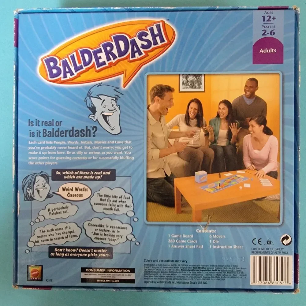 Balderdash Board Game Hilarious Bluffing Game 2009 Mattel Complete